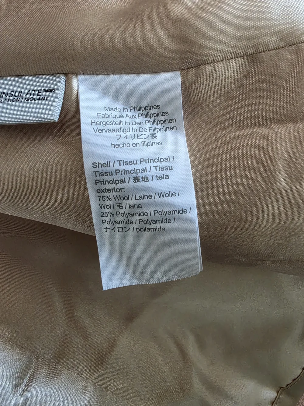 J.Crew Classic lady day coat in Italian double-cloth wool with Thinsulate size 4